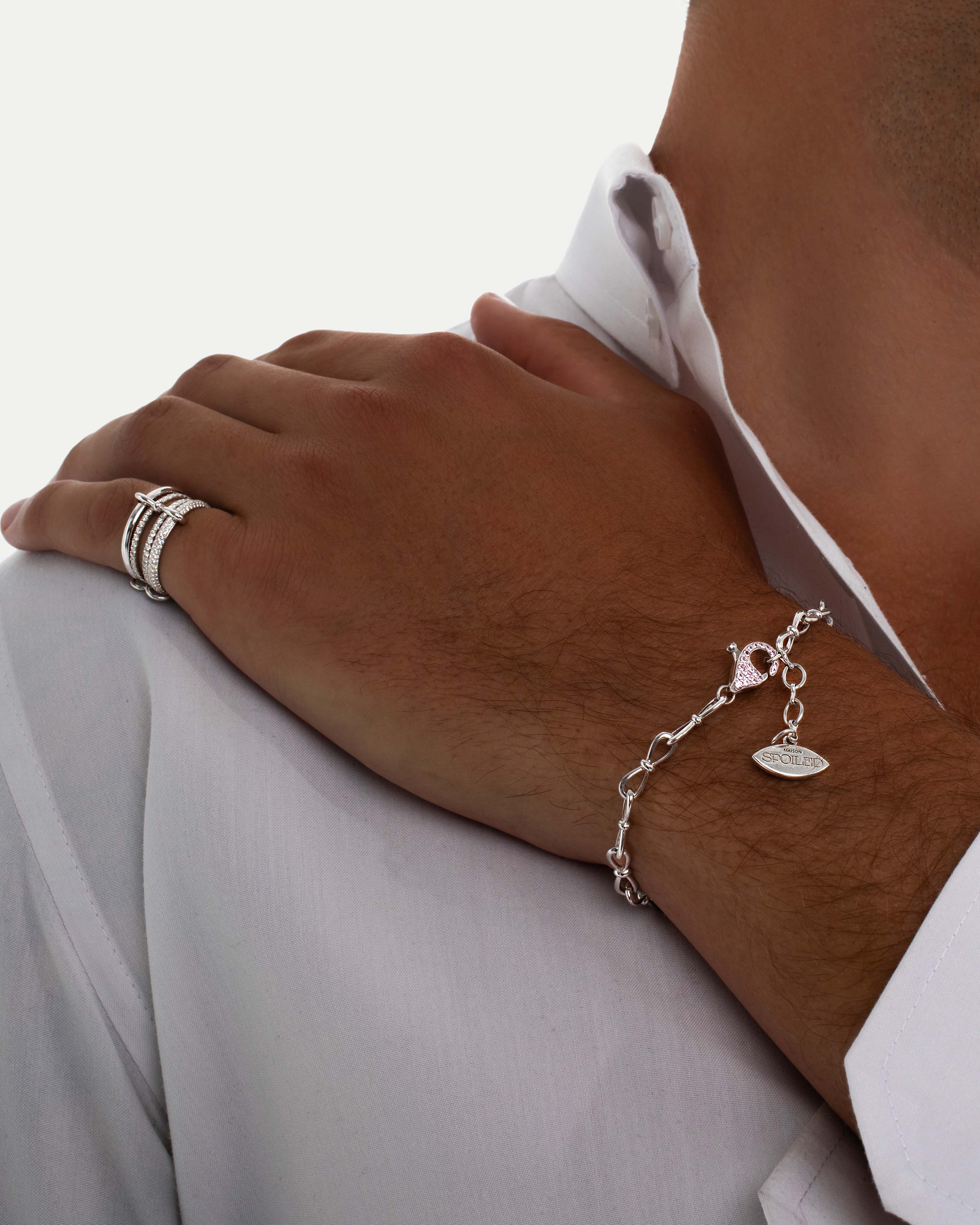 Together Forever Standard Infinity Link Bracelet with Pink