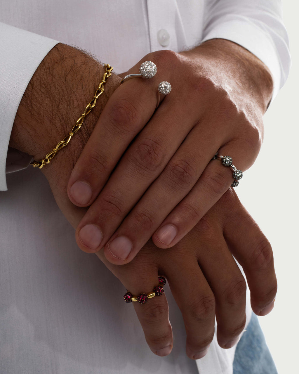 Celestial Ring in Yellow Gold with Rubies