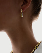 Together Forever Two-Tone Infinity Earring in Yellow Gold & White Gold