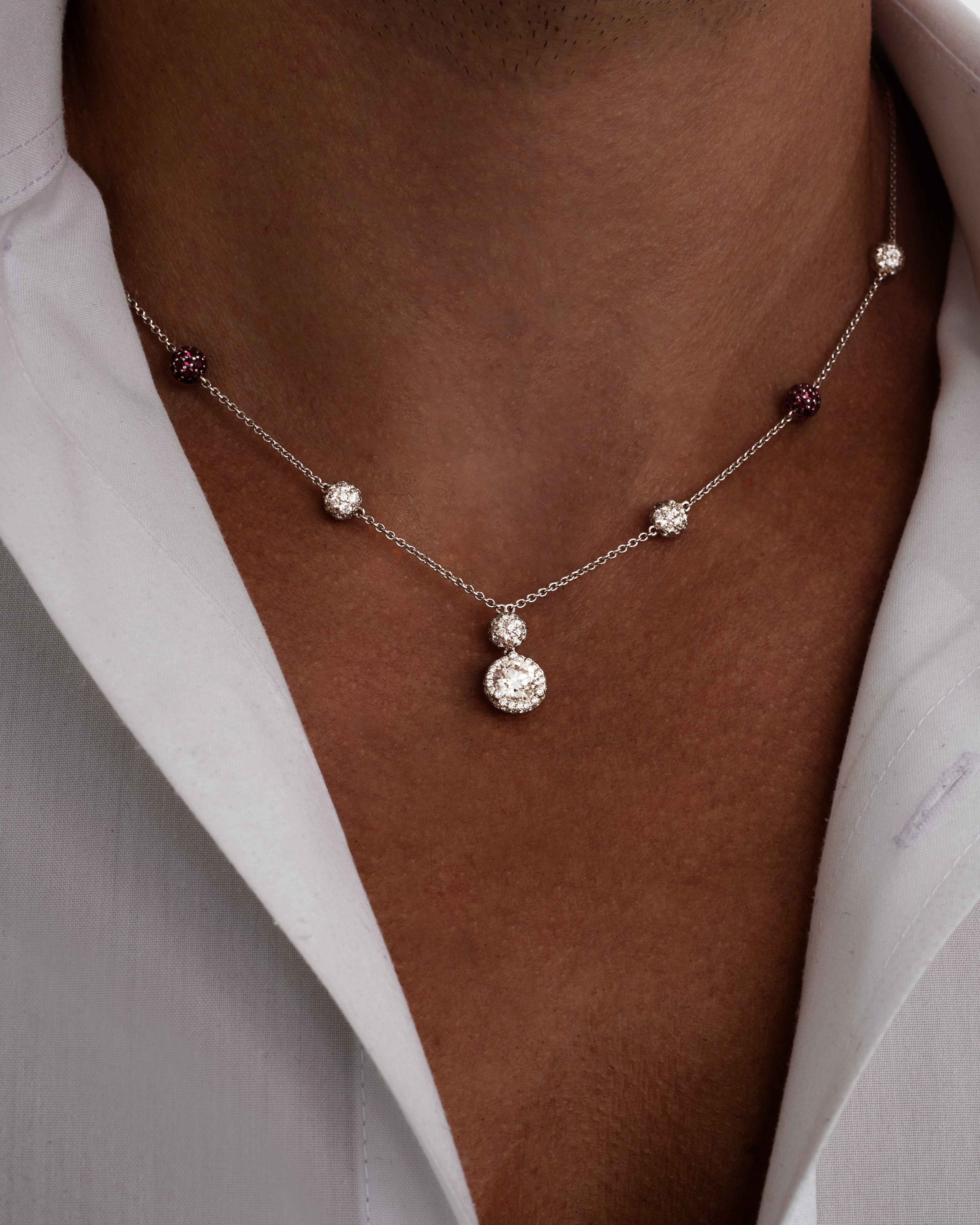 Spoiled Staples Round Celestial Pendant with Natural Diamonds and Rubies (Semi Mount)