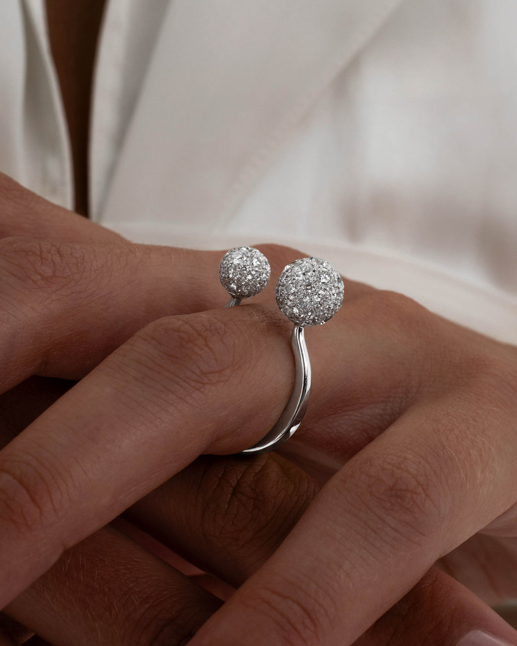 Celestial Toi et Moi Full Set Ring with Natural Diamonds in White Gold