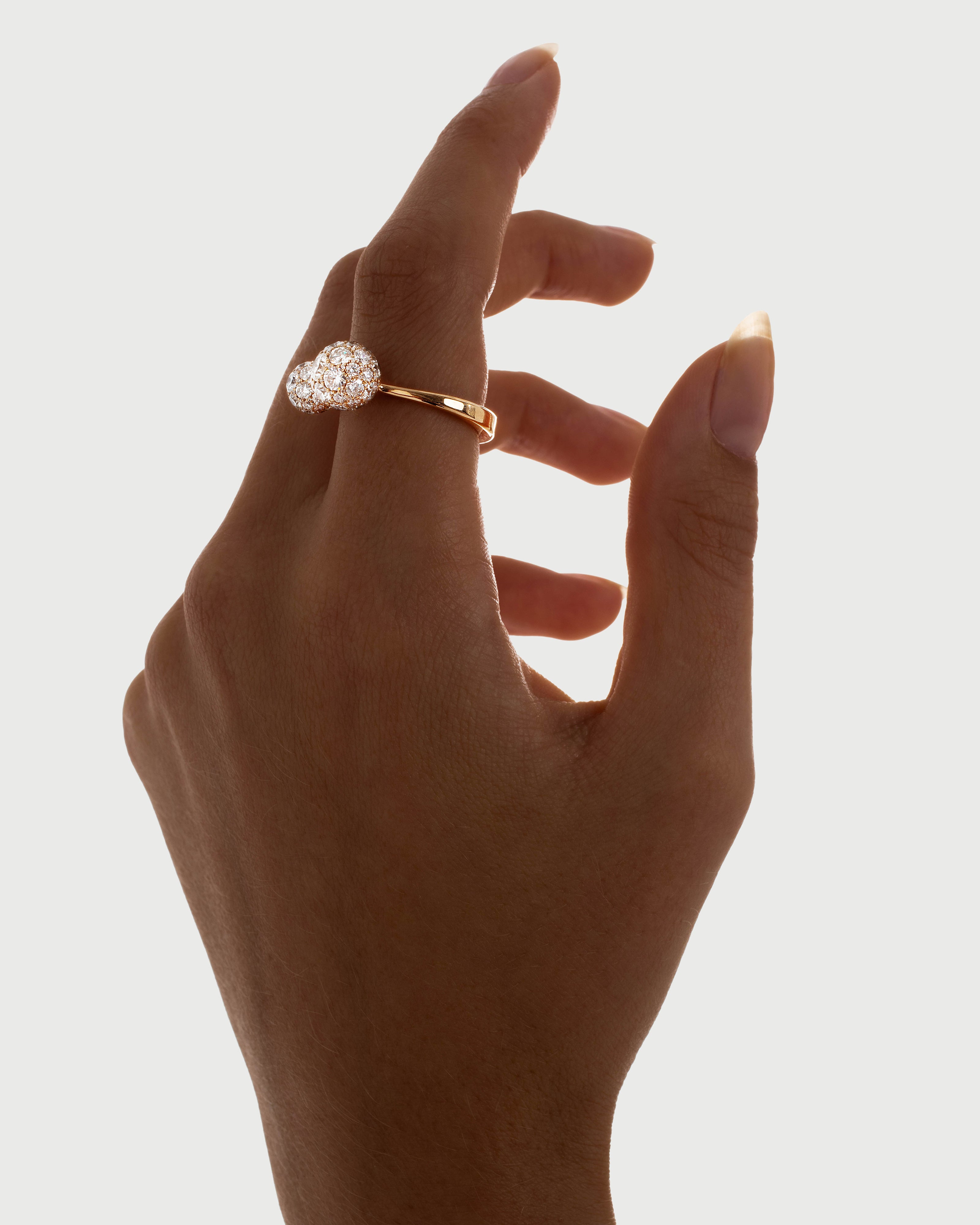 Celestial Toi et Moi Full Set Ring with Natural Diamonds in Rose Gold