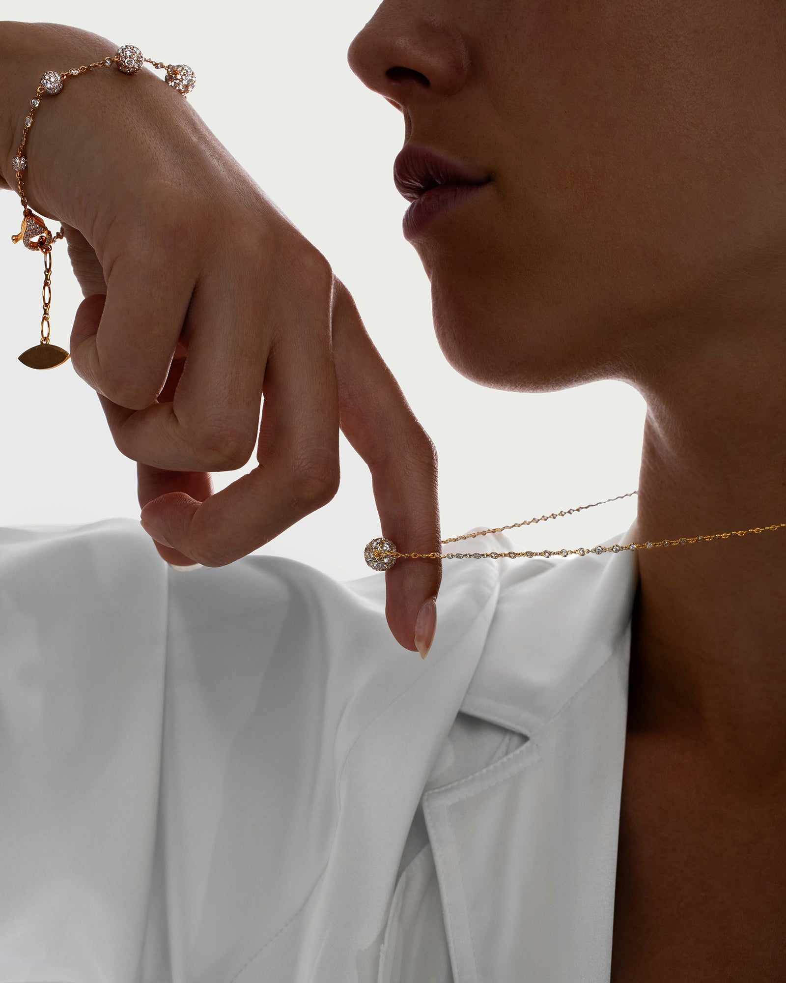 Celestial Graduating Charm Bracelet in Rose Gold & Spoiled Chain