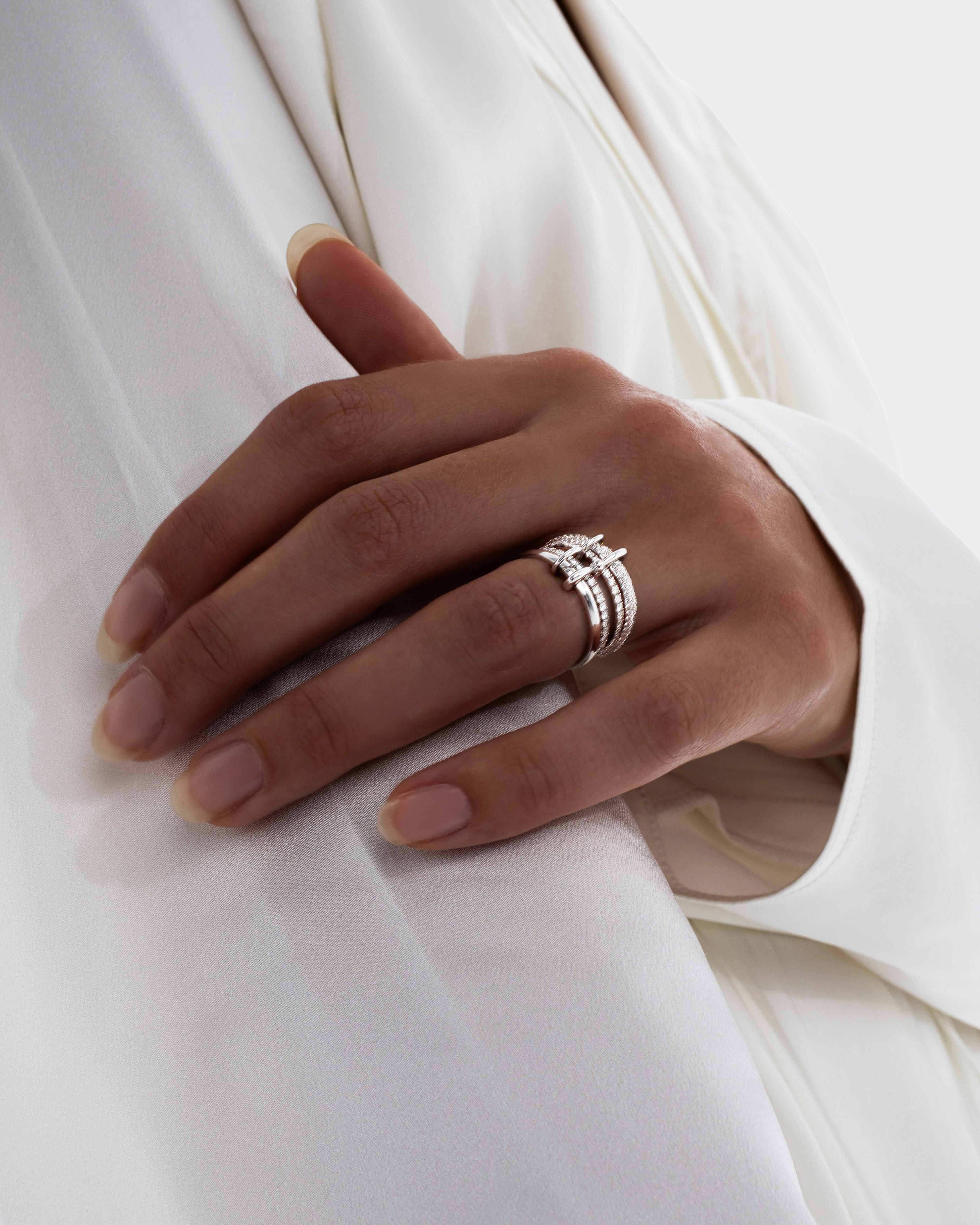 Together Forever Mini Infinity Link Ring in White Gold & Natural Diamonds