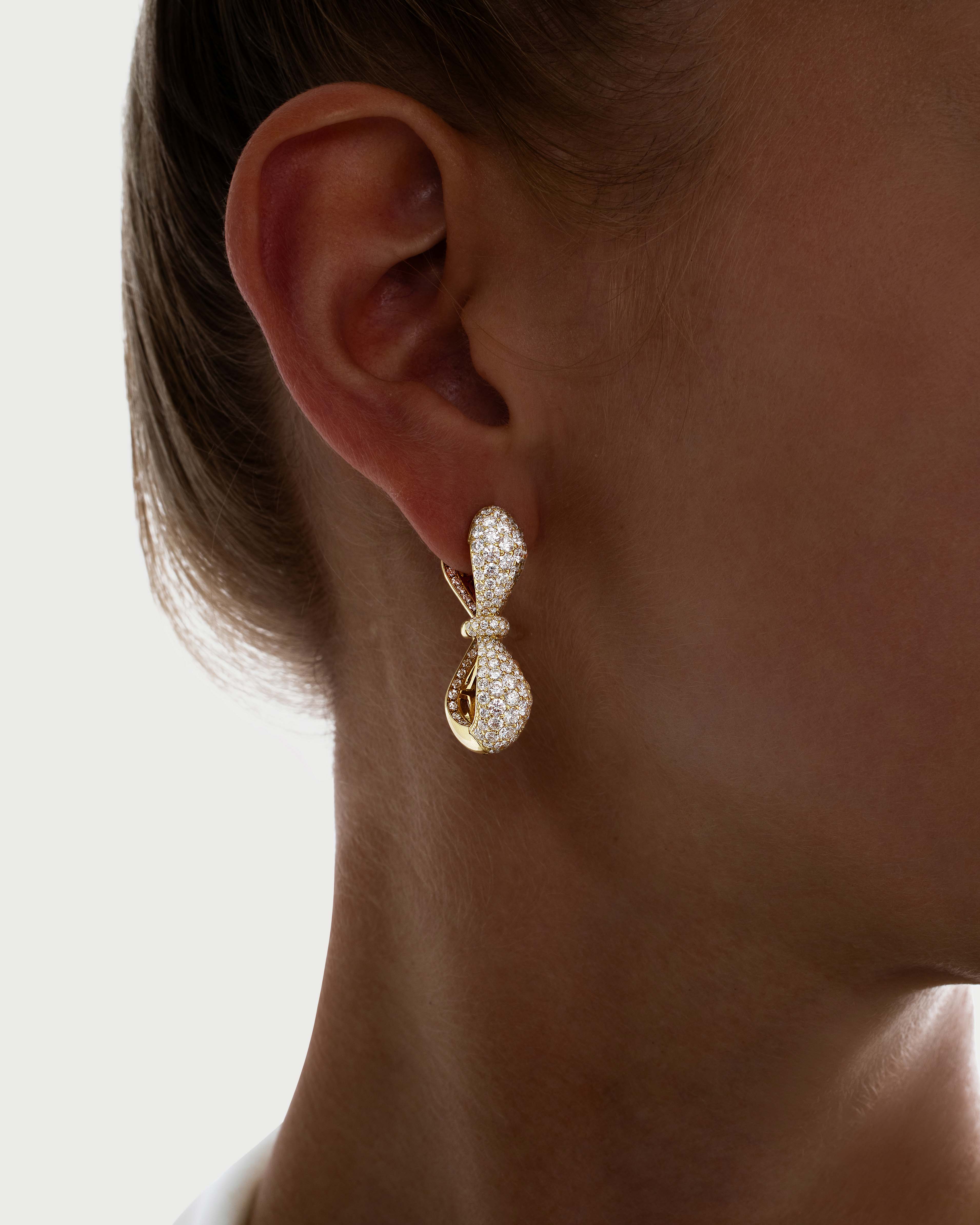 Together Forever Jumbo Infinity Earring Full Set in Yellow Gold & Natural Diamonds