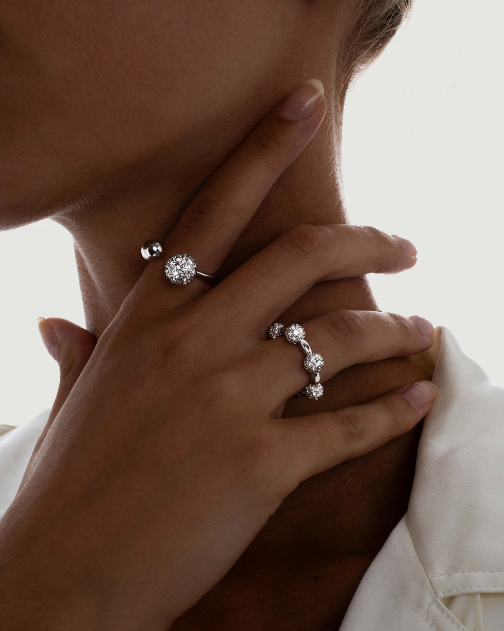 Celestial Toi et Moi Ring Semi Set in White Gold & Diamonds