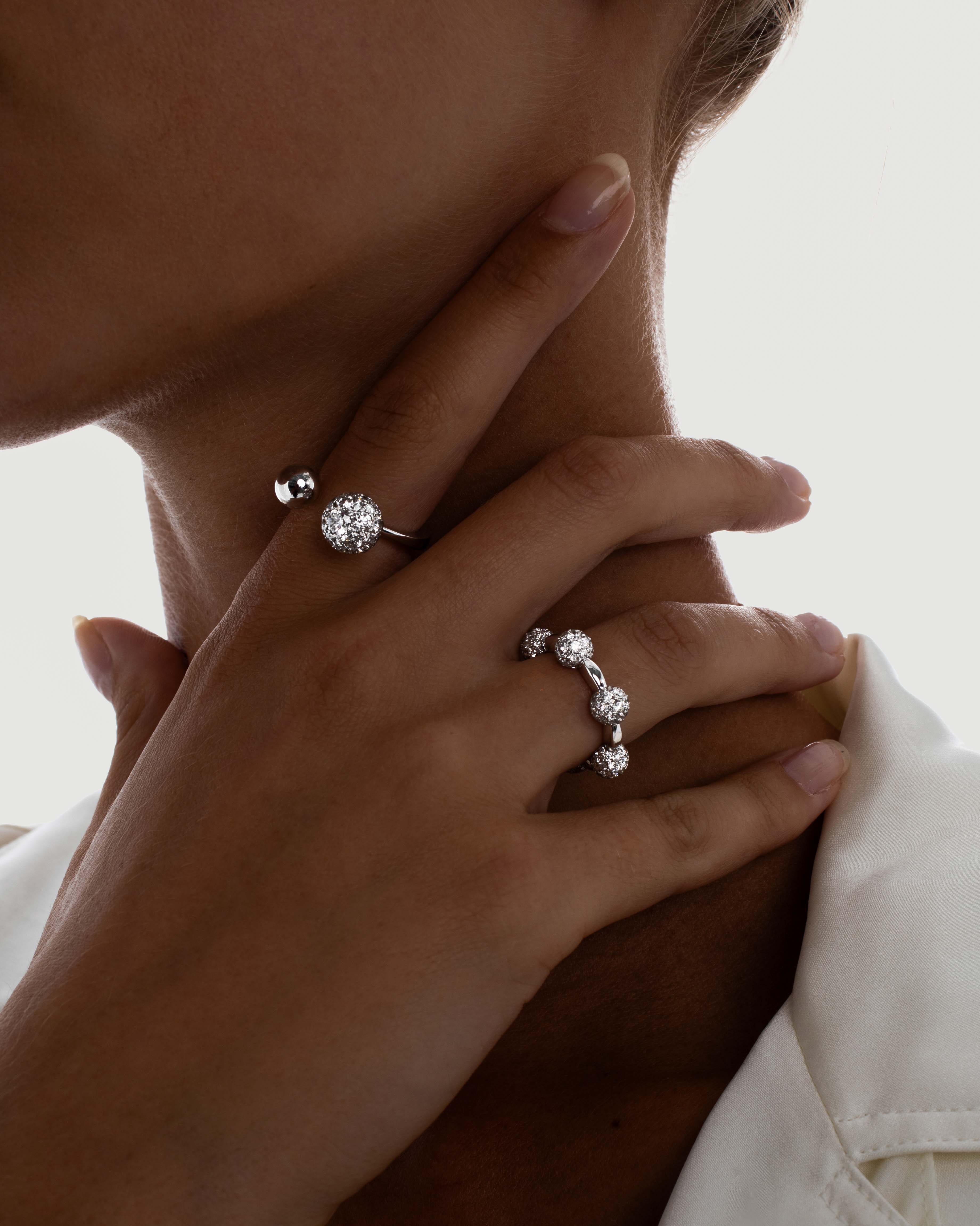 Celestial Toi et Moi Ring Semi Set in White Gold & Diamonds