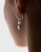 Spoiled Staples Round Celestial Drop Earrings with Natural Diamonds and Rubies (Semi Mount)