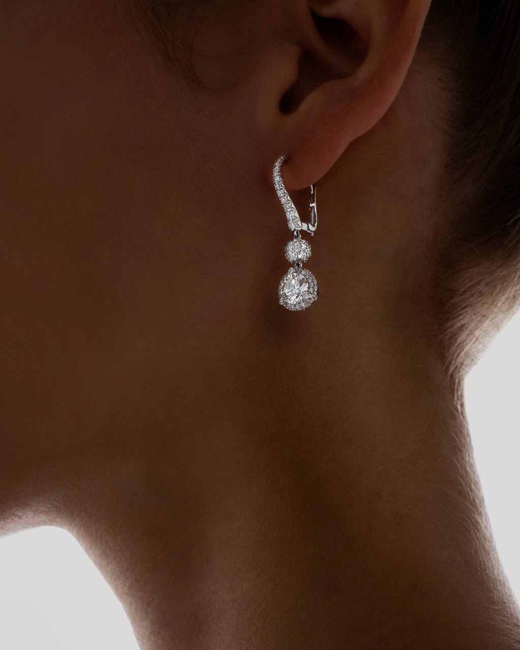 Spoiled Staples Round Celestial Drop Earrings with Natural Diamonds and Rubies (Semi Mount)