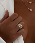 Together Forever Mini Infinity Link Ring in Yellow Gold & Natural Diamonds