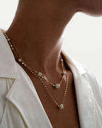 Celestial Graduating Charm Necklace in Yellow Gold with Spoiled Chain