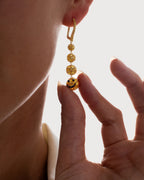 Spoiled Capsule Smiley Drop Earrings with Yellow Sapphires
