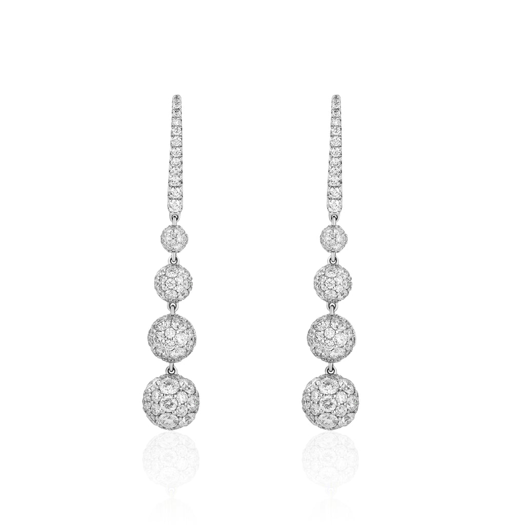 Celestial Drop Earrings in White Gold & Natural Diamonds