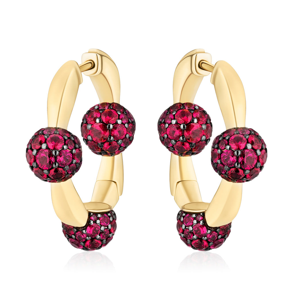 Celestial Huggy in Yellow Gold & Rubies