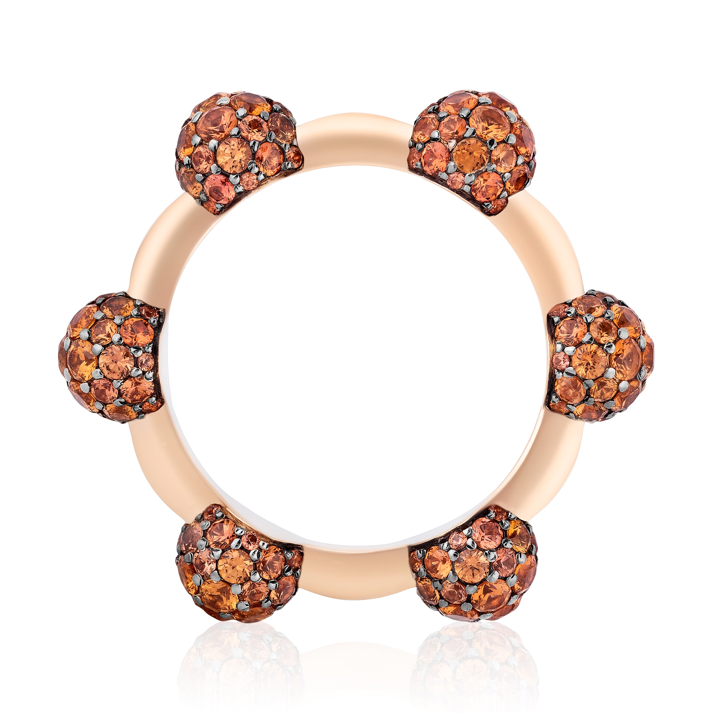 Celestial Ring in Rose Gold with Orange Sapphires