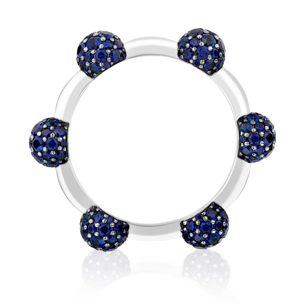 Celestial Ring in White Gold with Blue Sapphires