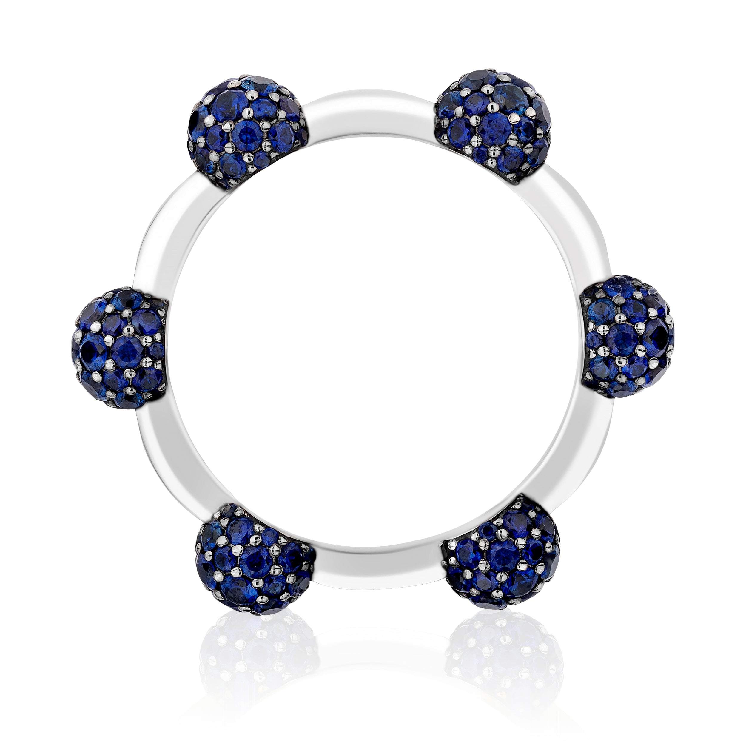 Celestial Ring in White Gold with Blue Sapphires