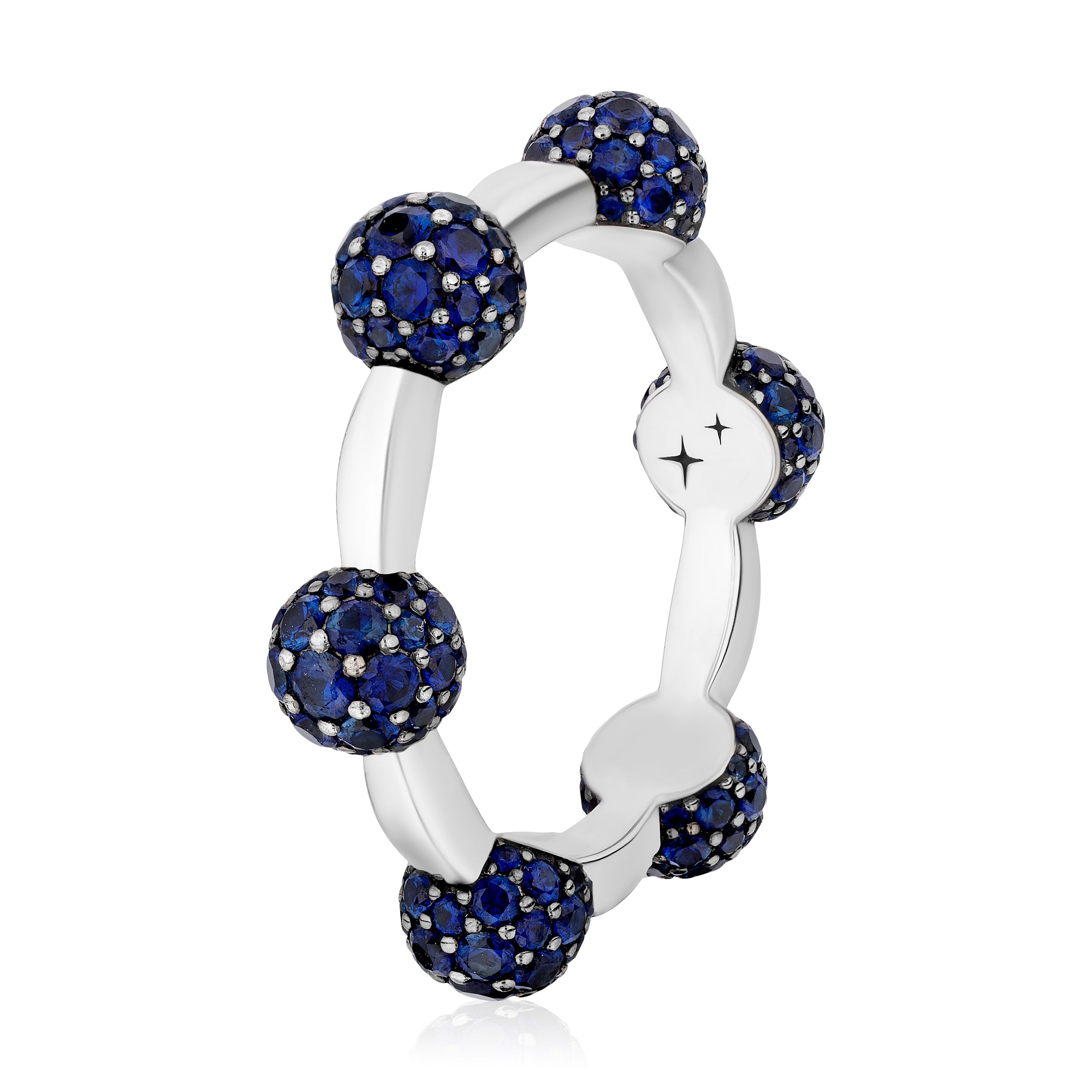 Celestial Ring in White Gold with Blue Sapphires