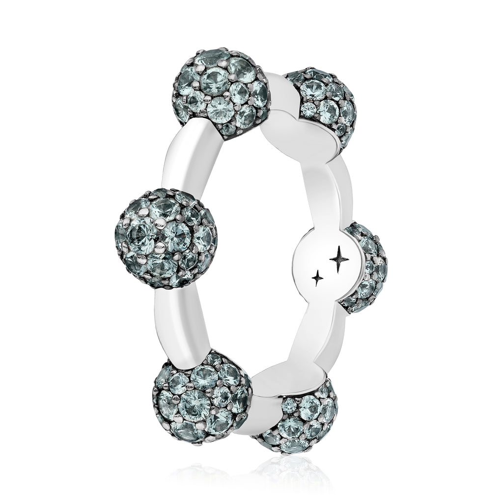 Celestial Ring in White Gold with Grey Sapphires