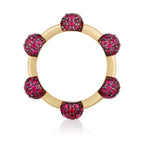 Celestial Ring in Yellow Gold with Rubies