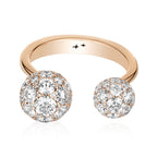 Celestial Toi et Moi Full Set Ring with Natural Diamonds in Rose Gold