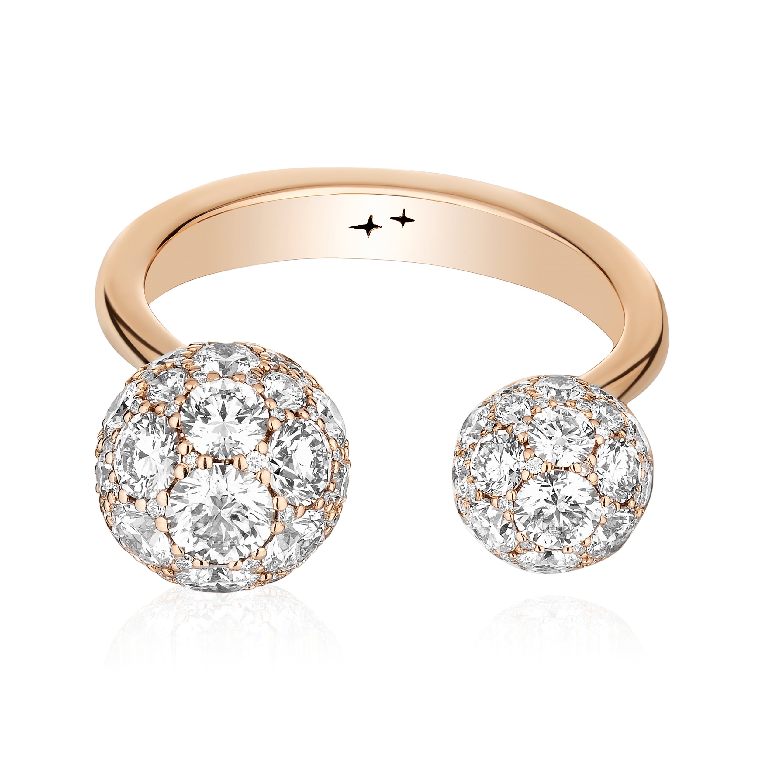 Celestial Toi et Moi Full Set Ring with Natural Diamonds in Rose Gold