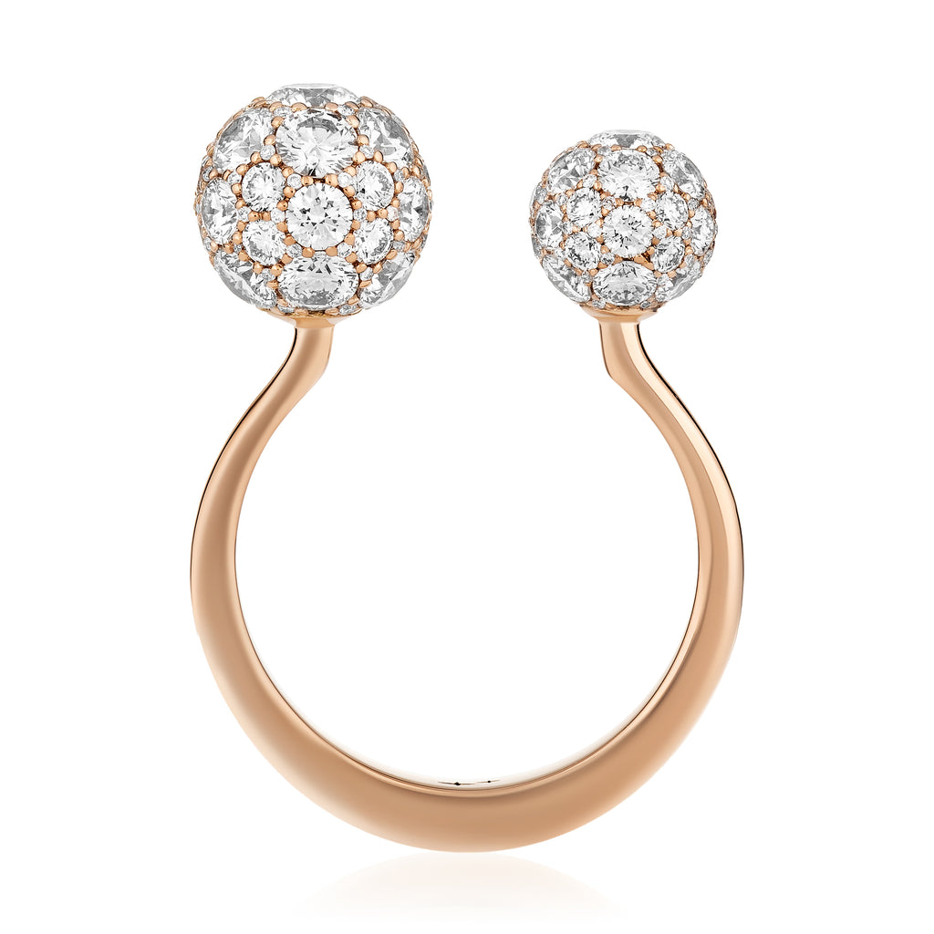 Celestial Toi et Moi Full Set Ring with Natural Diamonds in Rose Gold