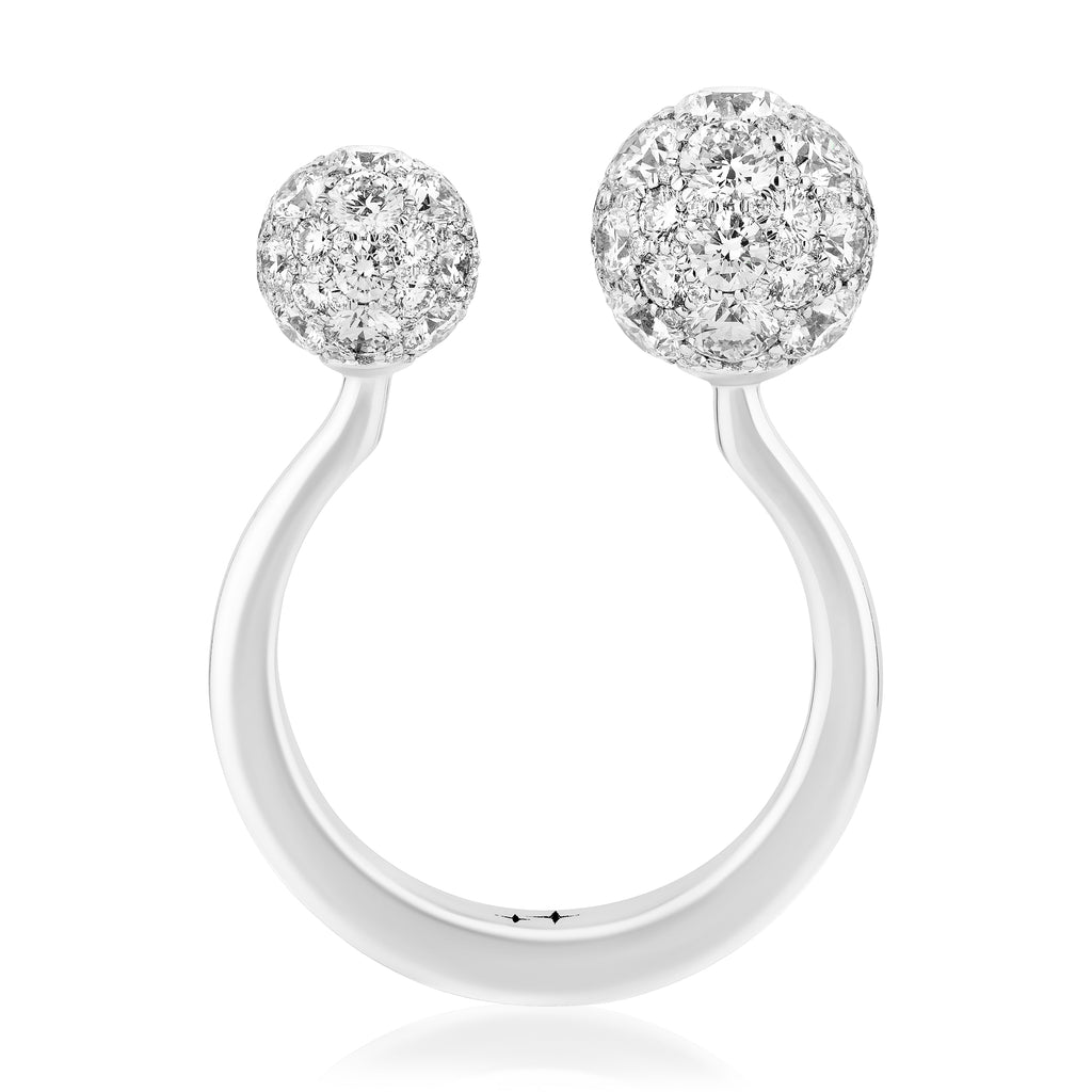 Celestial Toi et Moi Full Set Ring with Natural Diamonds in White Gold